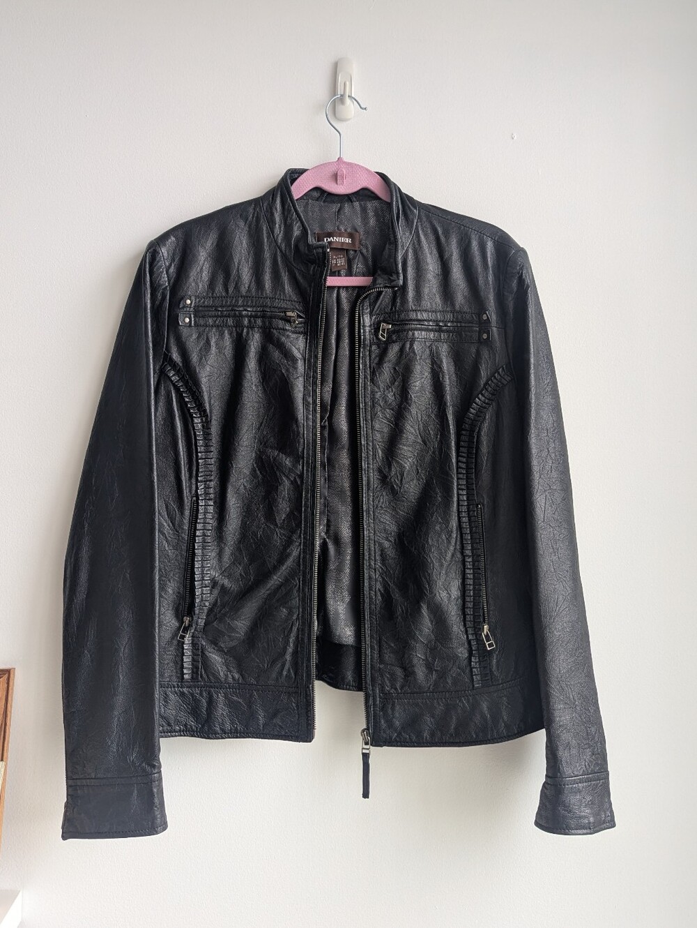 Gorg! Tailored Ruffle Leather Danier Jacket XL